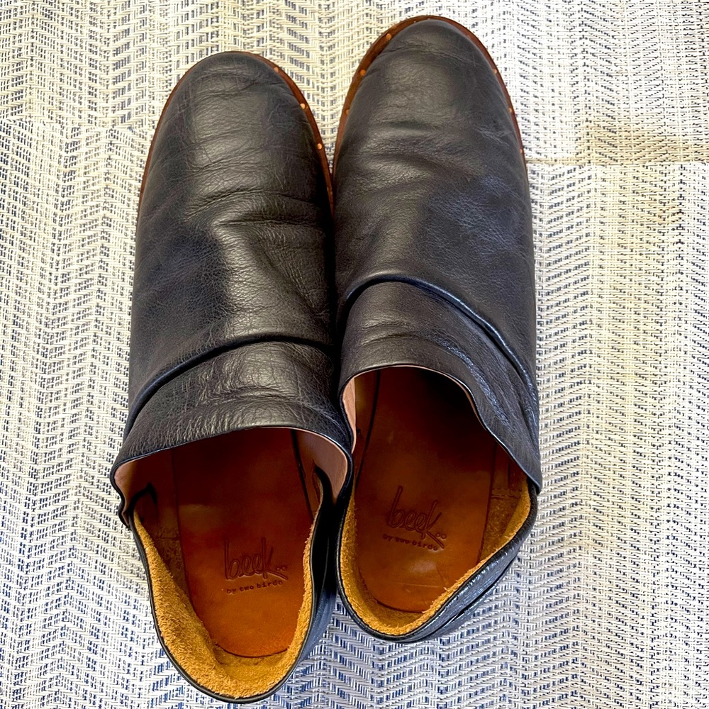 Beek Black Leather Booties